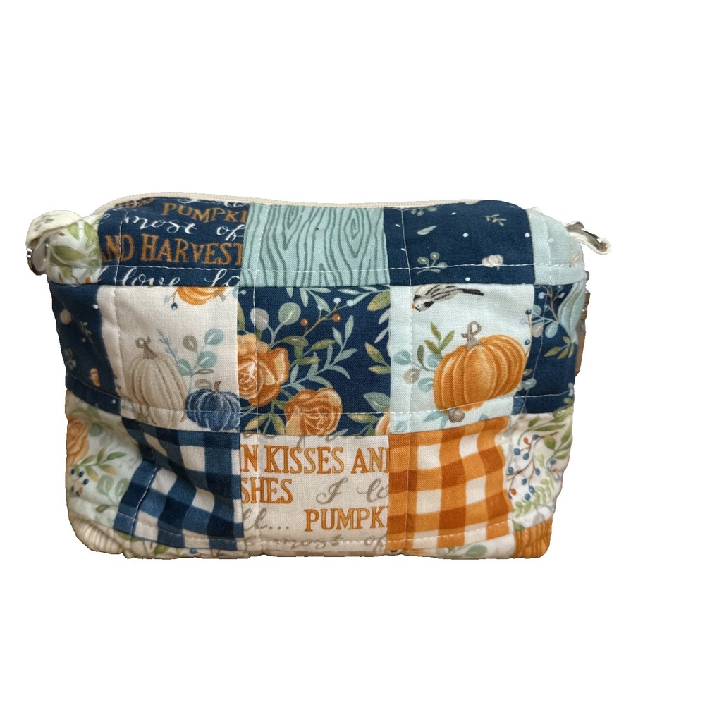Little Home Made Pumpkin / Floral Makeup/ Storage Bag